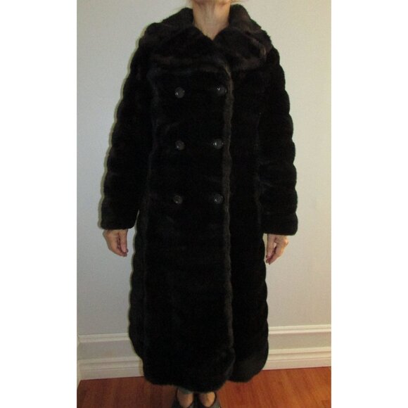 VINTAGE Faux Fur Long Winter Coat - Picture 2 of 16